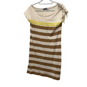 petit bateau khaki white nautical stripe cotton t shirt dress 14 ans